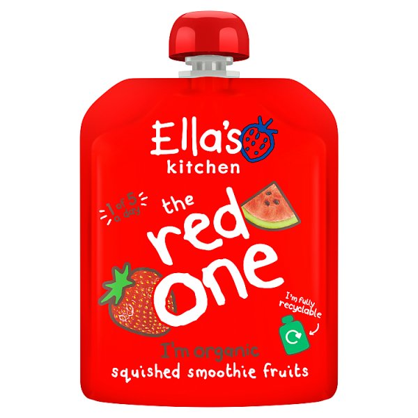 Ella's Kitchen Organic The Red One Smoothie Baby Food Pouch 6+ Months – 90g (Case of 12)