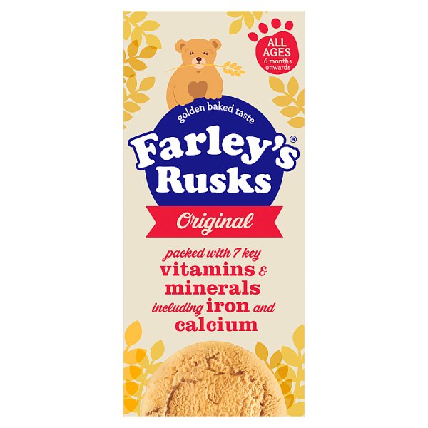 Farley's Rusks Original Baby Food Snacks 6+ Months – 150g (Case of 6)