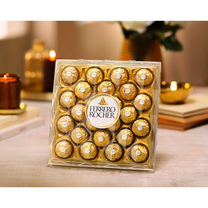 Ferrero Rocher Milk Chocolate Hazelnut Pralines Gift Box of Chocolates 24 Pieces 300g Pack size: Case of 6