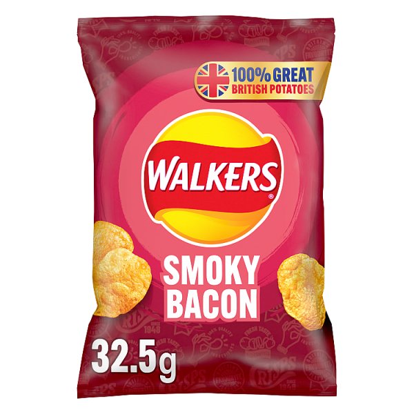 Walkers Smoky Bacon Crisps 32.5g Pack size: Case of 32