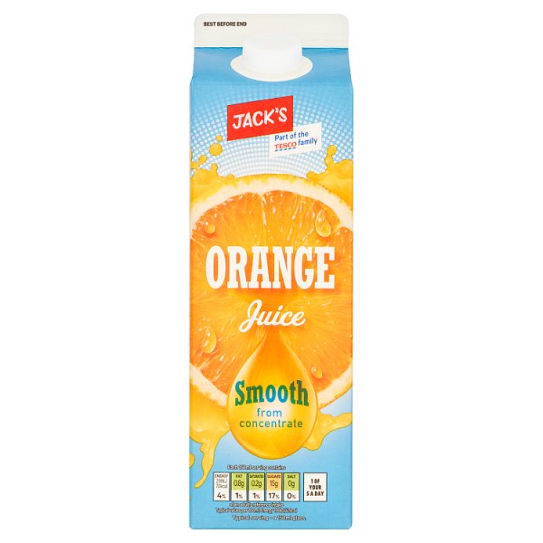 Jack's Orange Juice Smooth from Concentrate 1 Litre Pack size: Case of 6