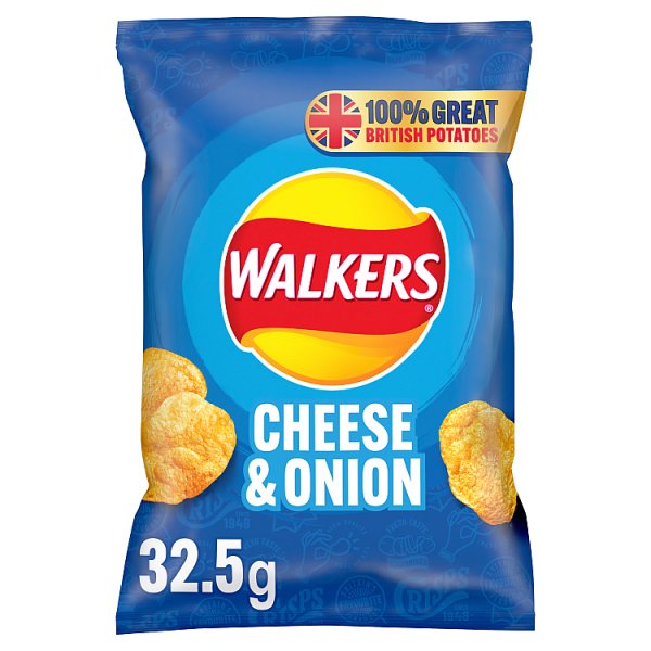 Walkers Crisps Cheese & Onion 32.5g Pack size: Case of 32