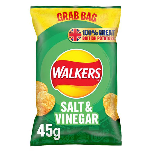 Walkers Salt & Vinegar Crisps 45g Pack size: Case of 32