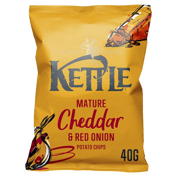 KETTLE® Chips Mature Cheddar & Red Onion Crisps 40g Pack size: Case of 18