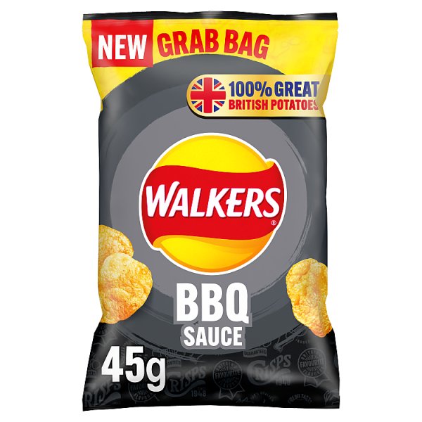 Walkers BBQ Sauce Grab Bag Crisps 45g Pack size: Case of 32