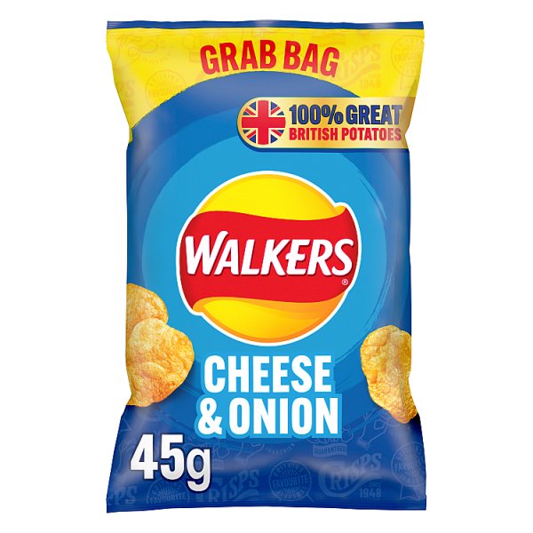 Walkers Cheese & Onion Crisps 45g Pack size: Case of 32