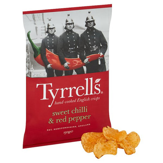 Tyrrells Sweet Chilli & Red Pepper Sharing Crisps 150g Pack size: Case of 8