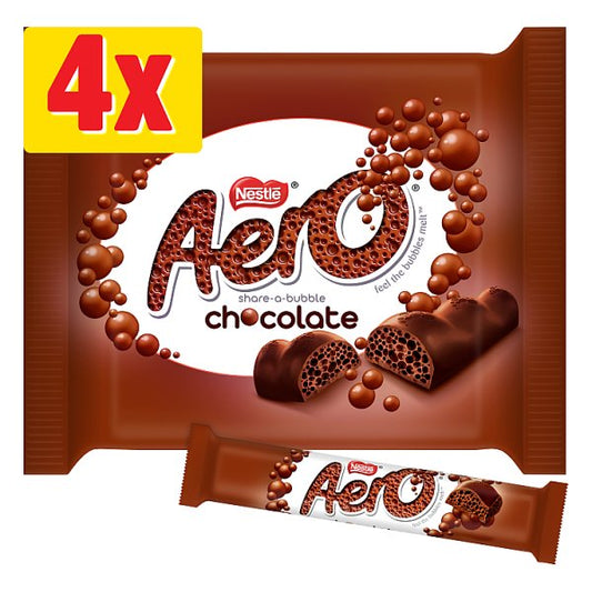 Aero Bubbly Milk Chocolate Bar 4 Pack Multipack 108g - (Case of 14)