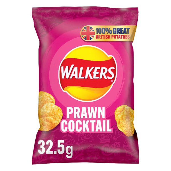 Walkers Prawn Cocktail Crisps 32.5g Pack size: Case of 32