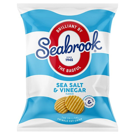 Seabrook Sea Salt & Vinegar Flavour The Original Crinkle Cut Crisp 31.8g Pack size: Case of 32