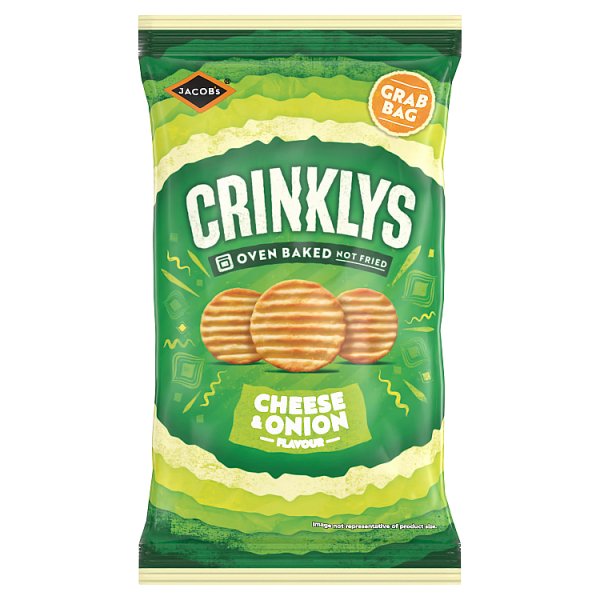 Jacob's Crinklys Cheese & Onion Flavour Grab Bag 45g Pack size: Case of 30