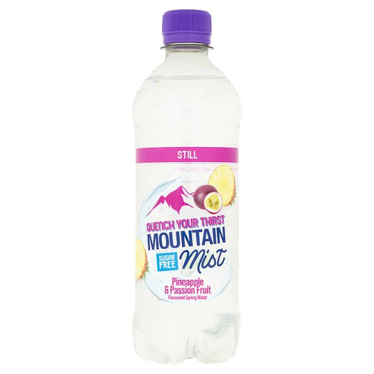 Mountain Mist Pineapple & Passion Fruit Flavoured Still Spring Water 500ml Pack size: Case of 12