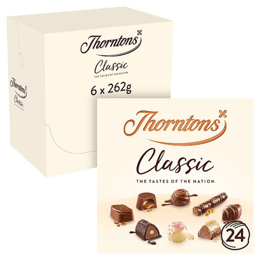 Thorntons Classic Collection Milk, Dark & White Chocolate Gift Box 262g Pack size: Case of 6