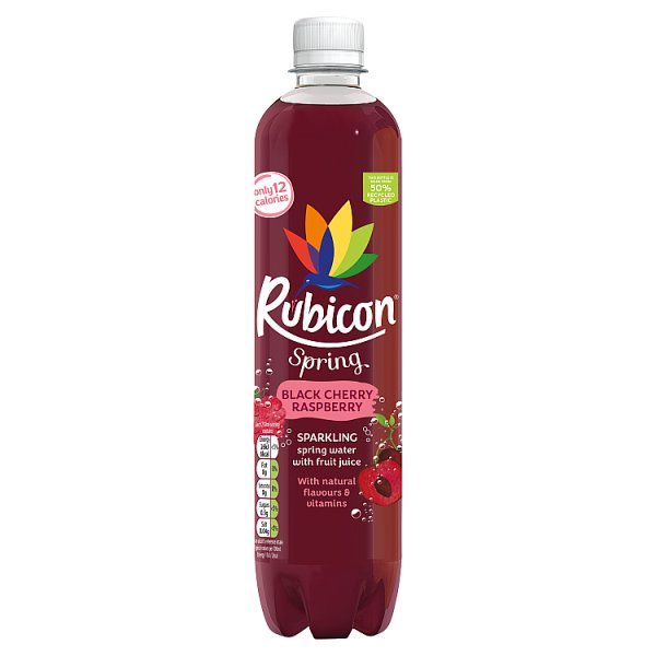 Rubicon Spring Black Cherry Raspberry Sparkling Spring Water 500ml Pack size: Case of 12