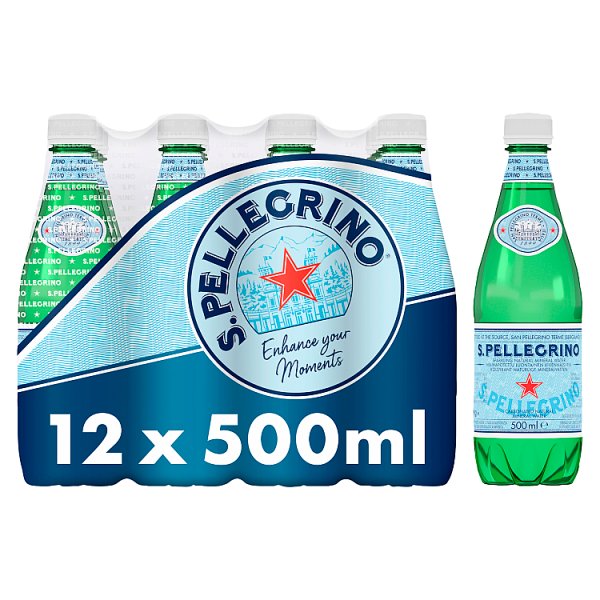 San Pellegrino Sparkling Natural Mineral Water 12x500ml Pack size: Case of 12