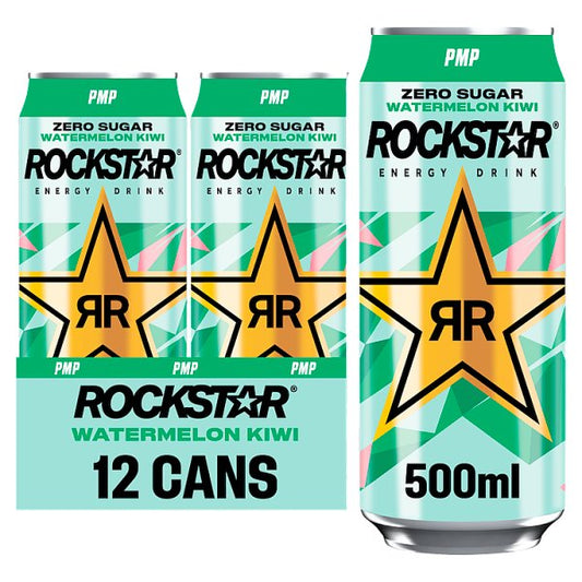 Rockstar Energy Drink Refresh Watermelon & Kiwi PMP 500ml  Pack size: Case of 12