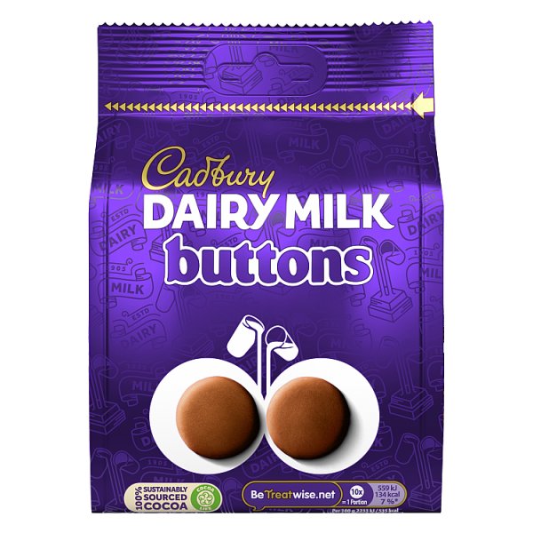 Cadbury Dairy Milk Buttons Chocolate Bag 119g Pack size: Case of 10