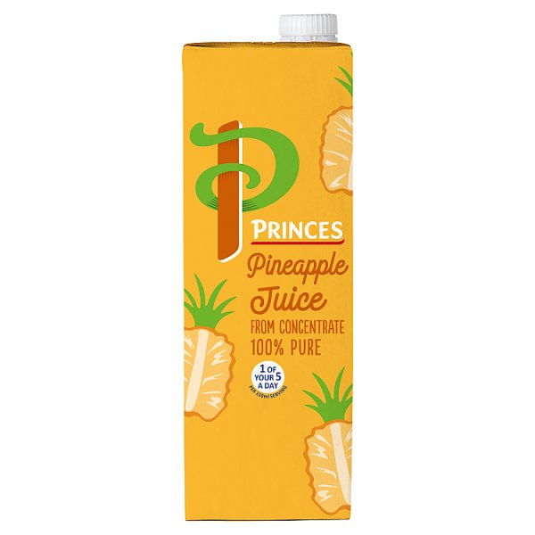 Princes 100% Pure Pineapple Juice from Concentrate 1 Litre Pack size: Case of 8