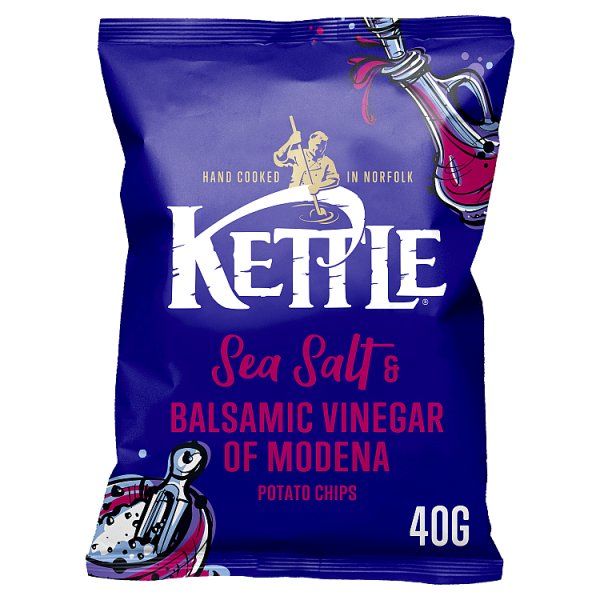 KETTLE® Chips Sea Salt & Balsamic Vinegar of Modena Crisps 40g Pack size: Case of 18