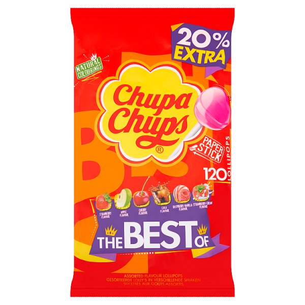 Chupa Chups The Best of 120 Lollipops 1440g Pack size: Case of 6