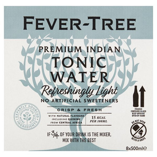 Fever-Tree Refreshingly Light Premium Indian Tonic Water 500ml Pack size: Case of 8