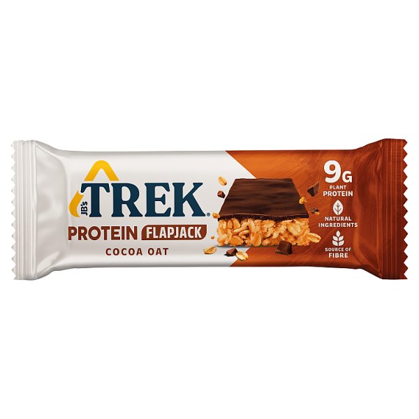 TREK Cocoa Oat Protein Flapjack 50g Pack size: Case of 16