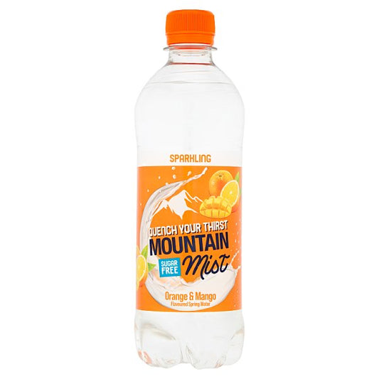 Mountain Mist Orange & Mango Flavoured Sparkling Spring Water 500ml Pack size: Case of 12