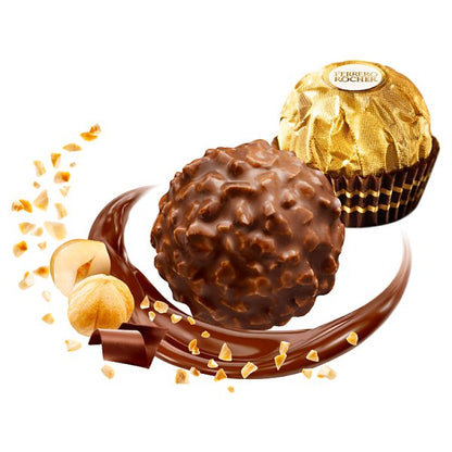 Ferrero Rocher Milk Chocolate Hazelnut Pralines Gift Box of Chocolates 16 Pieces 200g Pack size: Case of 5