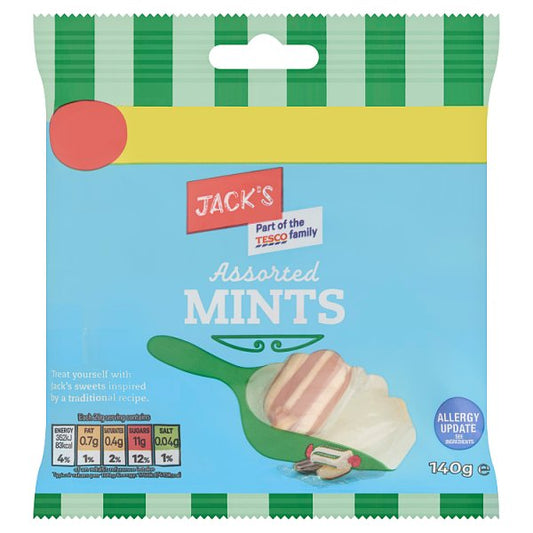 Jack's Assorted Mints 140g Pack size: Case of 12