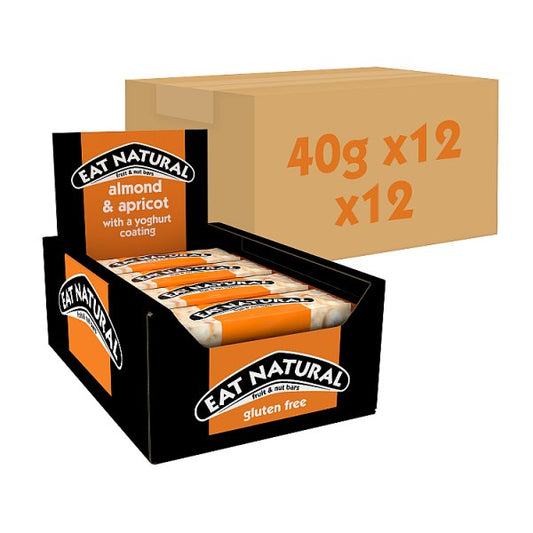 Eat Natural Almond & Apricot with a Yoghurt Coating Fruit & Nut Bars 40g - (Case of 12)