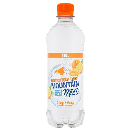 Mountain Mist Orange & Mango Flavoured Still Spring Water 500ml Pack size: Case of 12