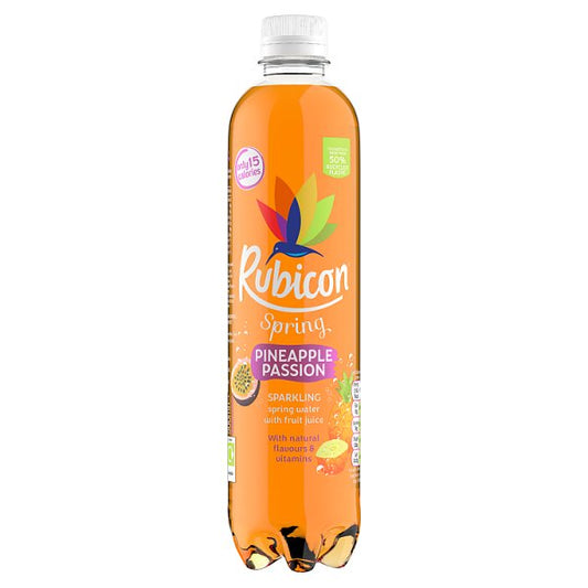 Rubicon Spring Pineapple Passion Flavoured Sparkling Spring Water 500ml Pack size: Case of 12