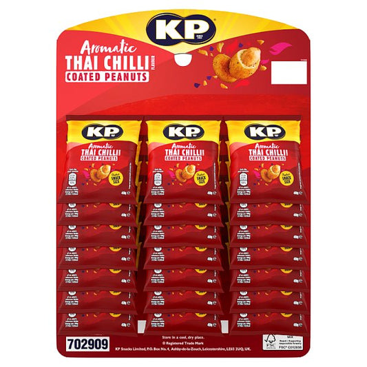 KP Flavour Kravers Aromatic Thai Chilli Coated Peanuts 40g (Pubcard) Pack size: Case of 21