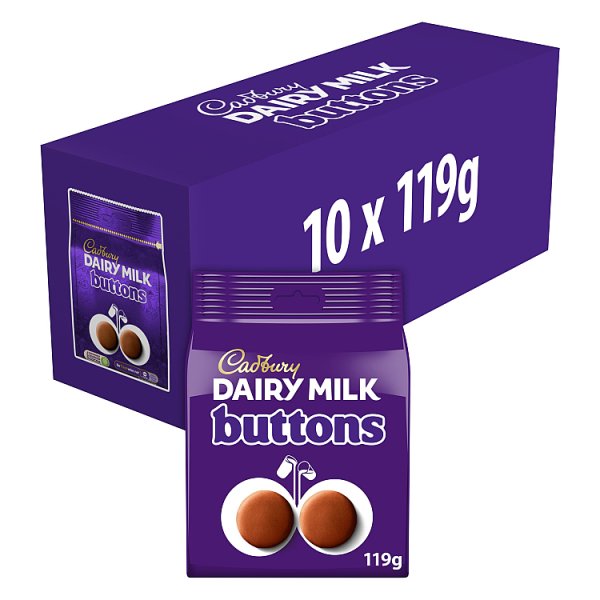 Cadbury Dairy Milk Buttons Chocolate Bag 119g Pack size: Case of 10