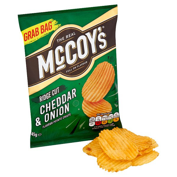 McCoy's Cheddar & Onion Grab Bag Crisps 45g Pack size: Case of 36