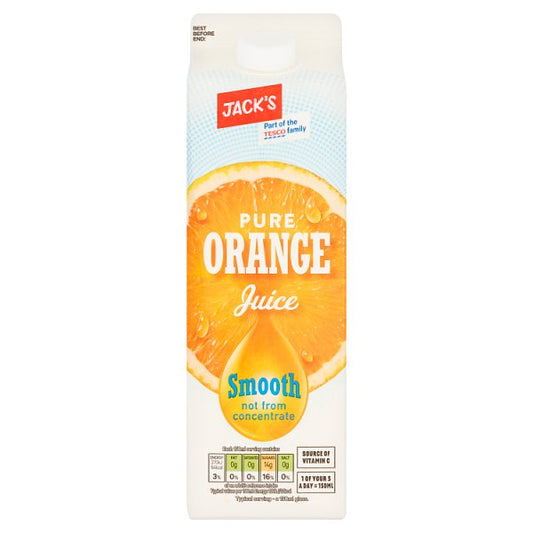 Jack's Pure Orange Juice Smooth not from Concentrate 1 Litre Pack size: Case of 6